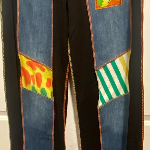 Styles Ever After Vintage Original Designs Denim & Black Stretch Pants NWT - Picture 10 of 11